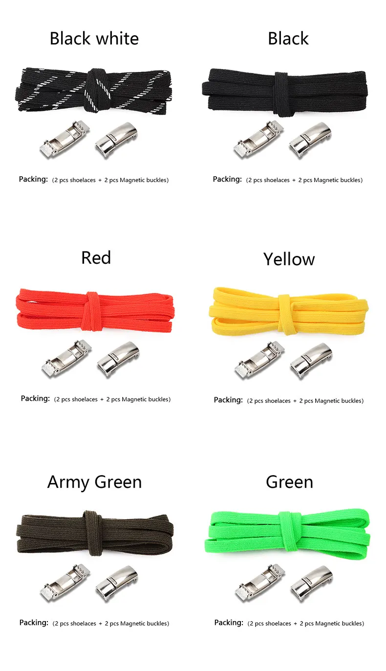 Elastische Schnürsenkel für Turnschuhe, magnetische Schnürsenkel ohne Bänder, 8 mm, verbreitert, flach, sicher, schnell, faule Schuhe, Spitze, Unisex, 1 Paar – Detail 9