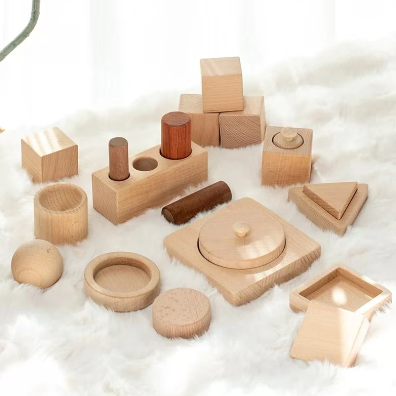 

Log Montessori Education Enough Board Games Wood Stacking Building Blocks Children Toy Sensory Interactive Toys Baby Accessories
