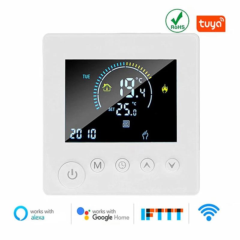 

Tuya Wi-Fi термостат регулятор температуры электрический пол с подогревом водяной газовый котел цифровой ЖК-дисплей настенный термостат
