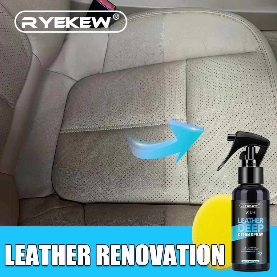 3 in 1 Car Leather Cleaner and Restorer Kit-Leather Conditioner & Protector Spray, Remove Dirt, Restore Color, Anti-Aging UV