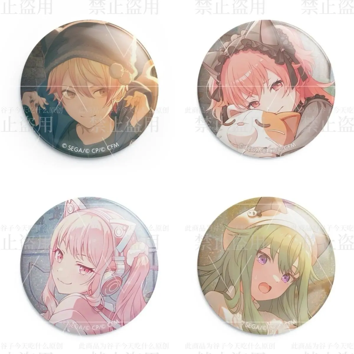 Tenma Tsukasa Akiyama Mizuki Kusanagi Nene Momoi Airi Project Sekai مزدوجة فلاش زر طوق بروش الملابس شارة حقيبة دبابيس