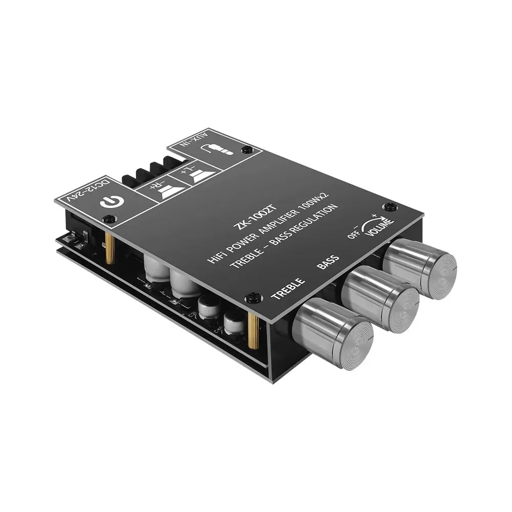 ZK-1002T Bluetooth-Compatible Amplifier HIFI 2.0 Channel 100Wx2 Audio Module Stereo Subwoofer Speaker Treble Bass Accessory