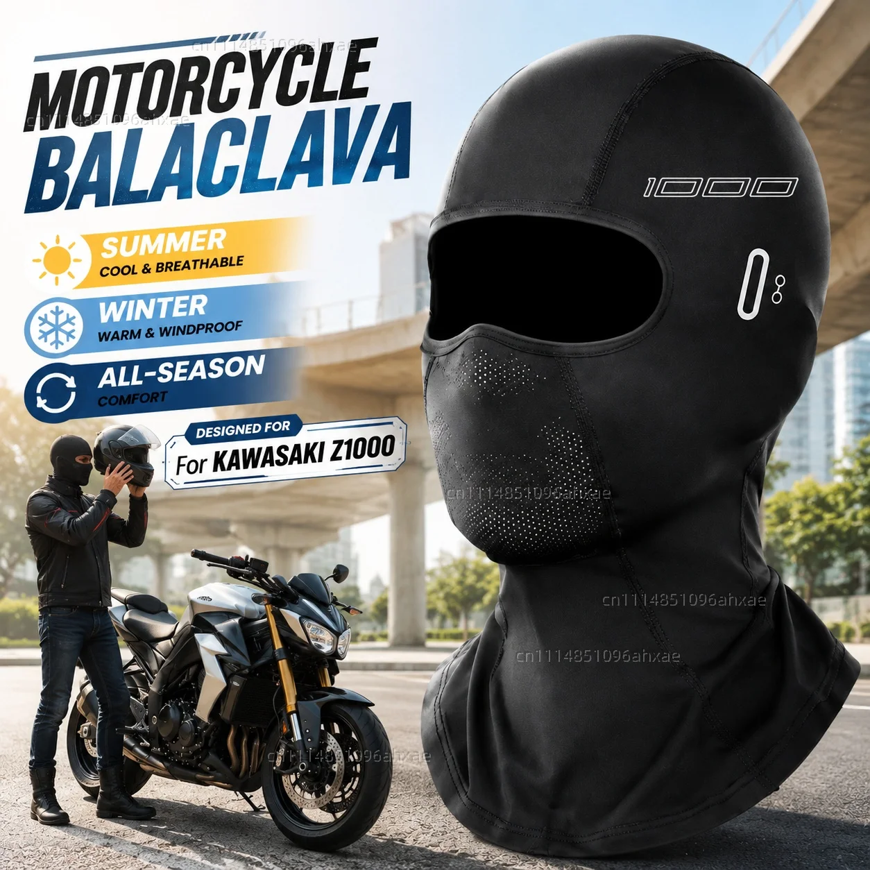 For KAWASAKI Z1000 Z1000R Z1000SX Z 1000 1000R 1000SX Motorcycle Balaclava Summer Glasses Face Breathable Hole Winter Warm