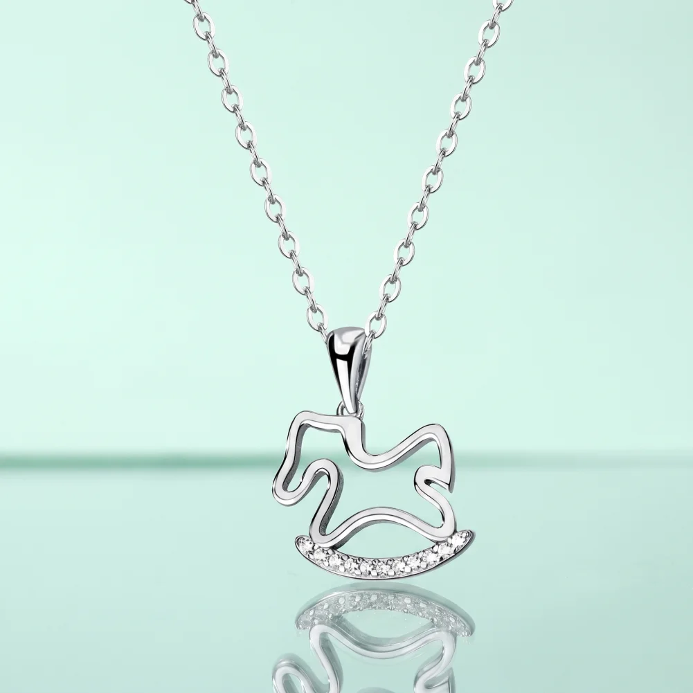 Lightweight Necklace Horse Pendant Necklace for Women Cute Rhinestone Horse Charm Jewelry Elegant Gift Necklace for Wife