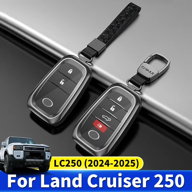 For Toyota Land Cruiser 250 2024 2025 Prado LC250 1958 First Edition FJ250 Metal Key Shell Leather Case,Upgraded Accessories