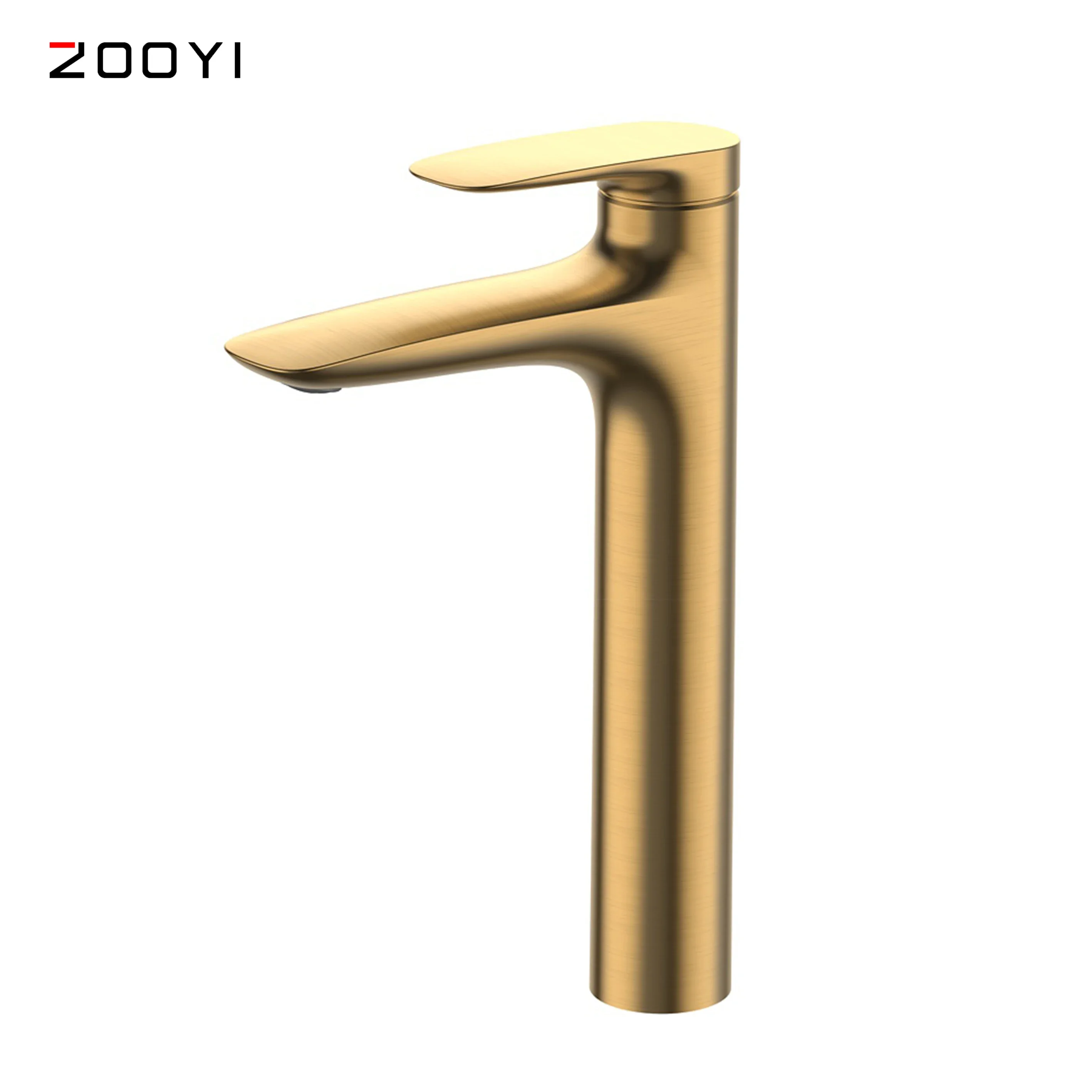 

ZOOYI 2021 New products Modern Bathroom Faucet high Single Handle Vanity Sink Faucet brushed gold basin faucet