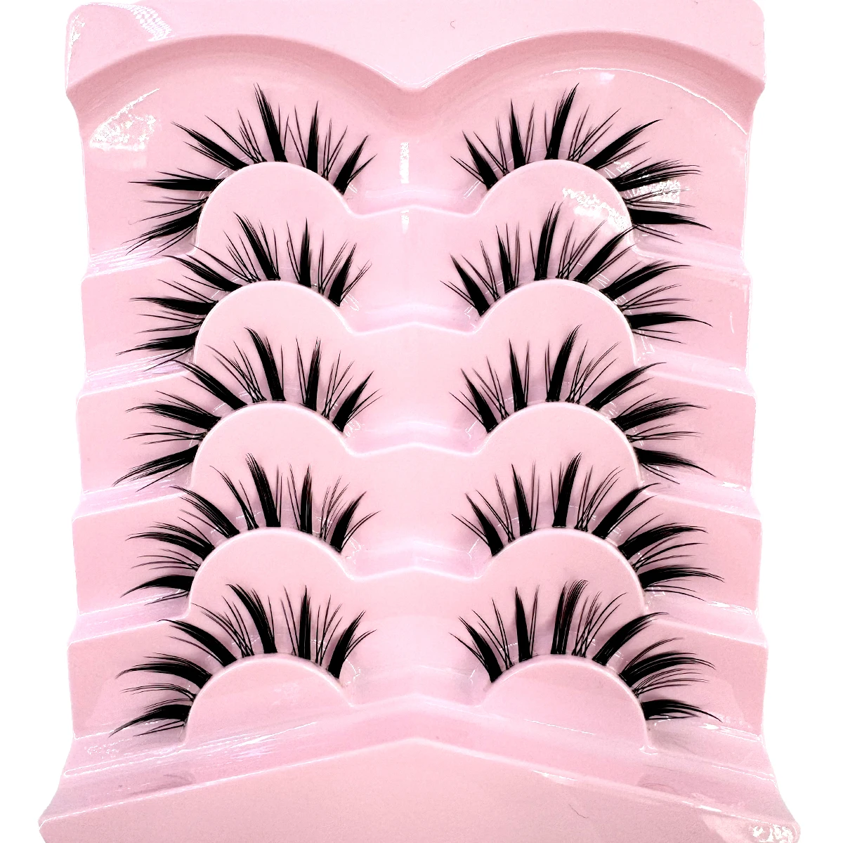 5 paia di ciglia finte in visone per giochi di ruolo anime, ciglia complete naturali, nastro trasparente, estensione ciglia morbide