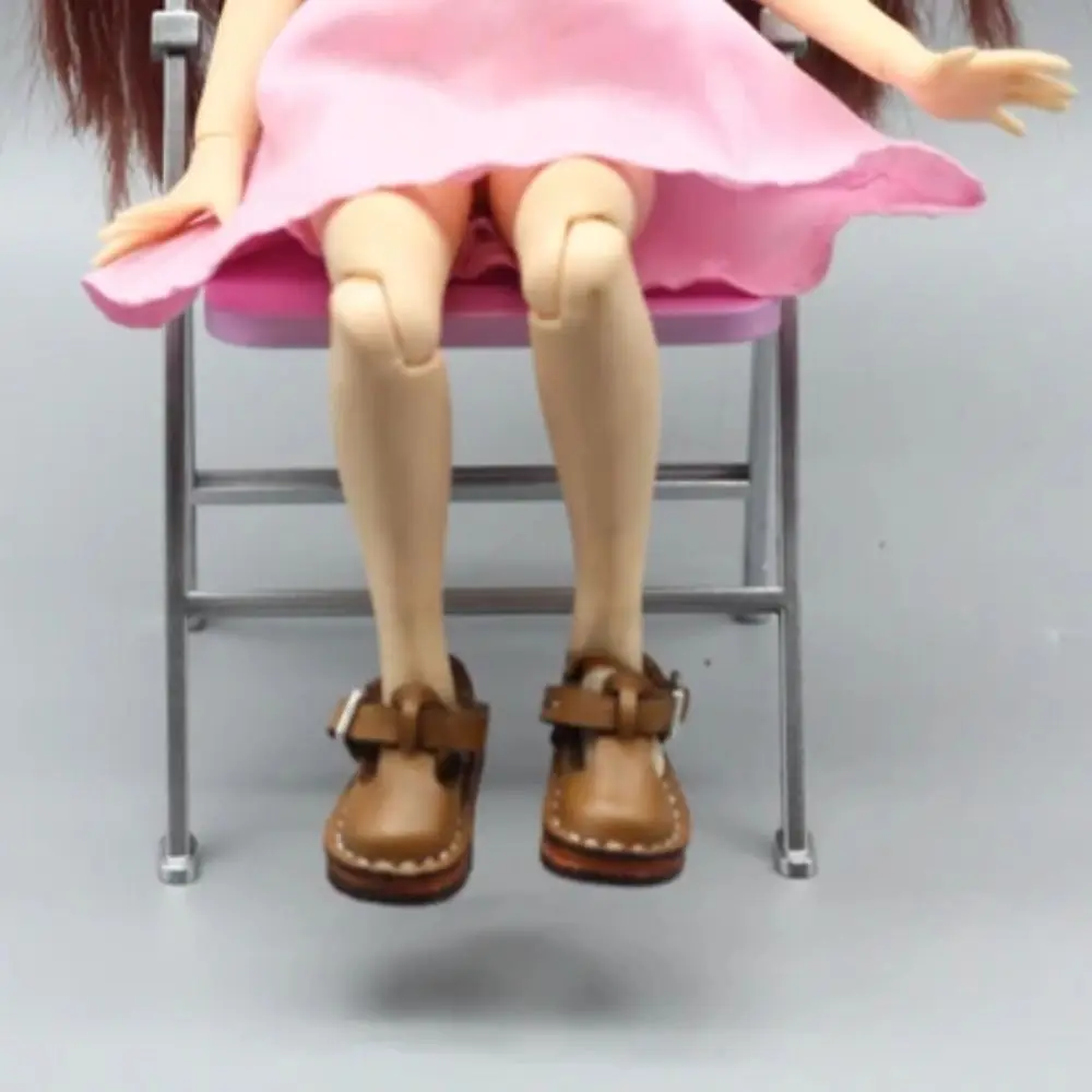 

1 Pair Solid Color Obitsu 22/24/26 Doll Shoes Mini Leather sandals 1/6 Bjd Doll Leather Shoes Fashion Cute Blythe Doll Shoes