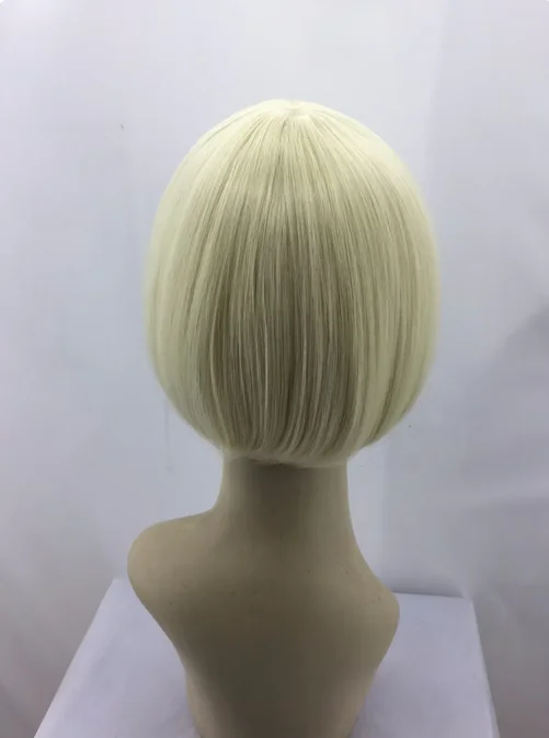 Blonde Wig  Synthetic Heat Resistant Short Wavy Women Hair Halloween Costume Carnival Cos-play Student Bob Hairpiece