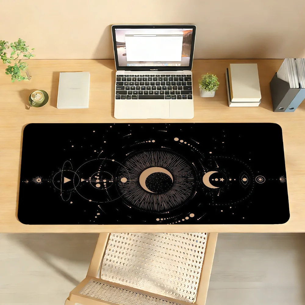 Moon Space Mouse Pad Non-slip Locking Edge DeskMat PC Laptop Accessories Rubber Office Keyboard Large Game XXL Carpet