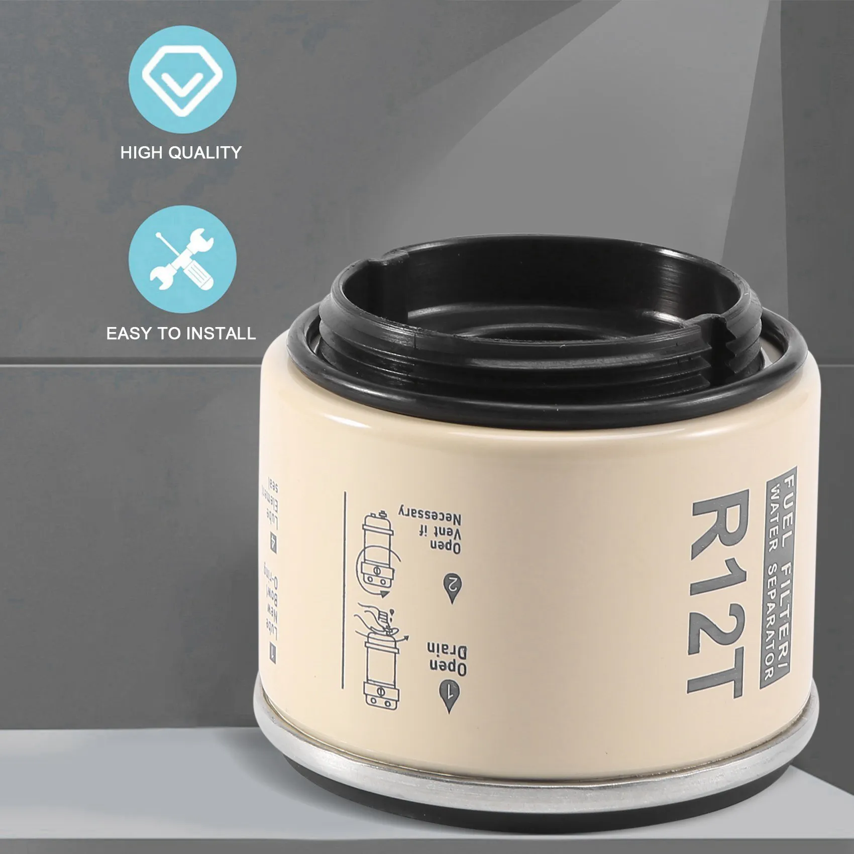 Motor de filtro separador de combustible/agua R12T para 40R 120AT S3240 NPT ZG1/4-19, piezas automotrices, filtro combinado completo