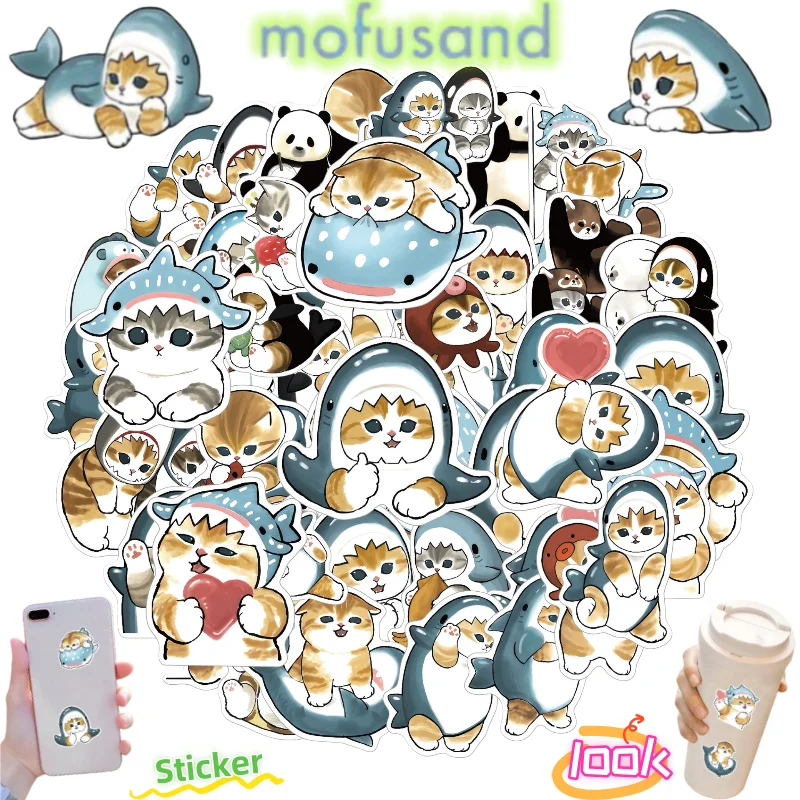 

Mofusand two-dimensional decorative stickers for male and female students water cups ledgers scooter graffiti stickers 50 sheets