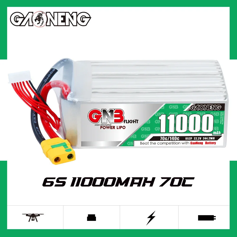 GNB 6S 22.2V 5500/7000/7200/8500/11000/13500mAh 70C بطارية ليبو مع XT60 XT90 XT90S التوصيل لطائرة هليكوبتر بدون طيار FPV