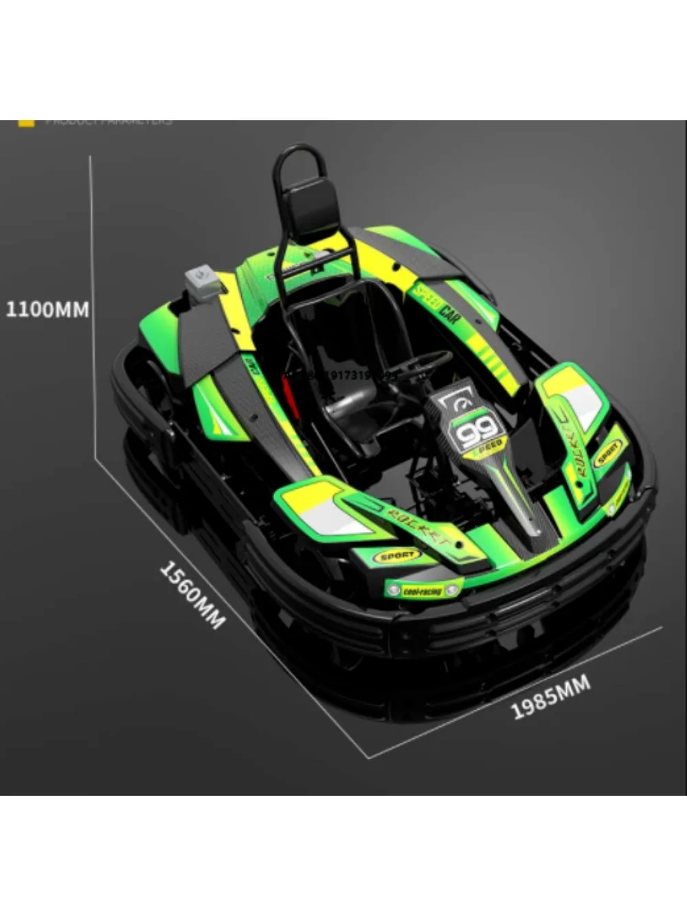 GX200 Gas Go Kart,  Gas Powered Go Kart with Rotational Molded PE Frame, Adjustable Seat Gas Go Karts for Adults (Green)