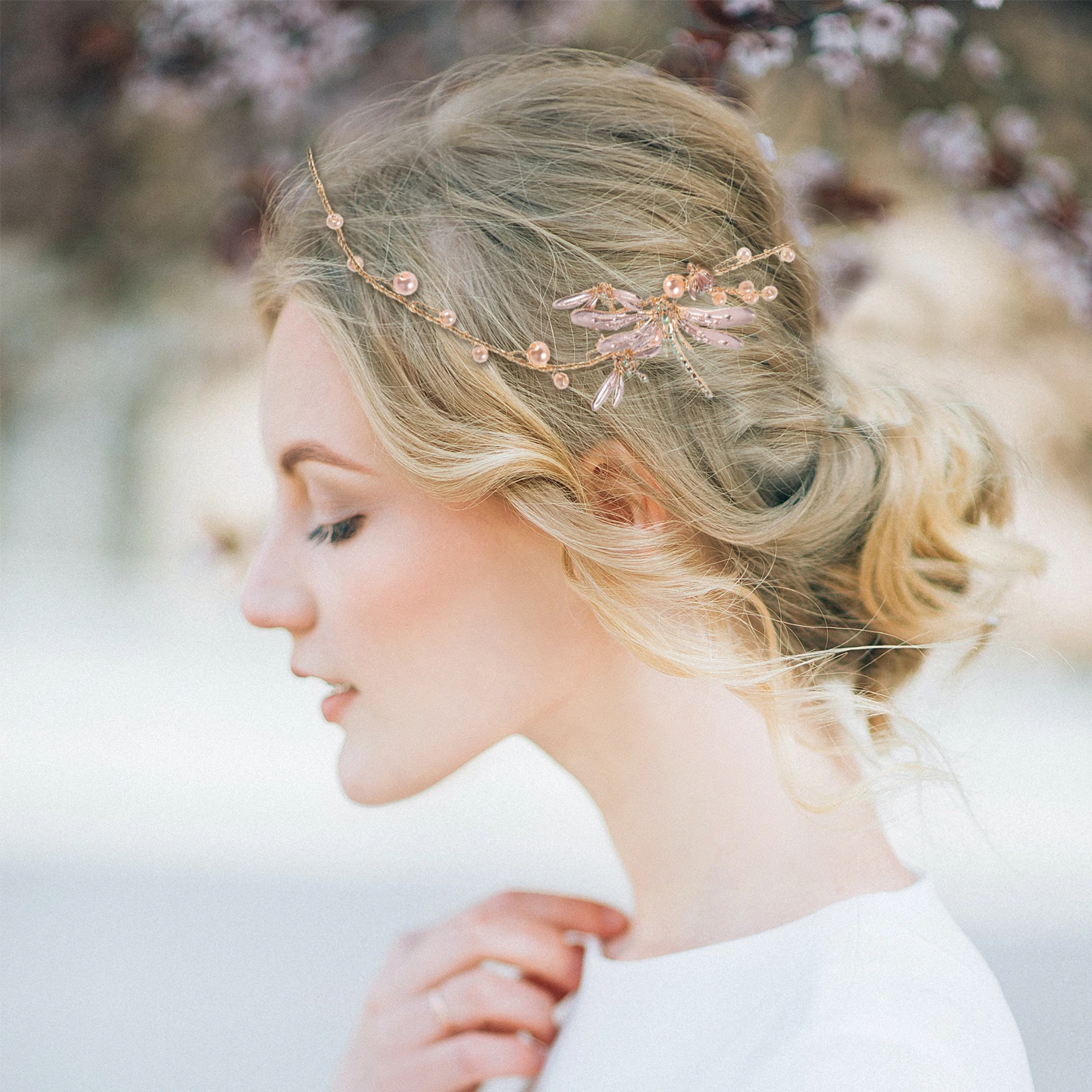 

Pearl Hairb Dragonfly Hairpin Bridal Headpiece H made Wedding Accessories Shiny Decorative U shaped Fork Comfortable Party