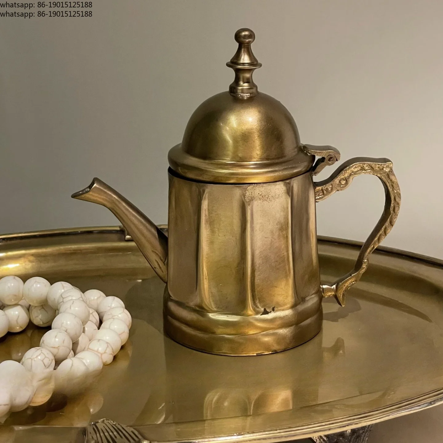 Brass small teapot Afternoon tea ornament model room decoration