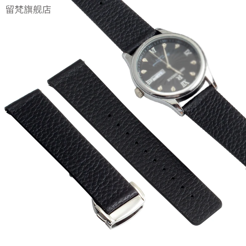 18mm 19mm 20mm 21mm 22mm Quality Genuine Leather ultrathin Watch Strap for Omega Seamaster 300  Speedmaster Men And Women