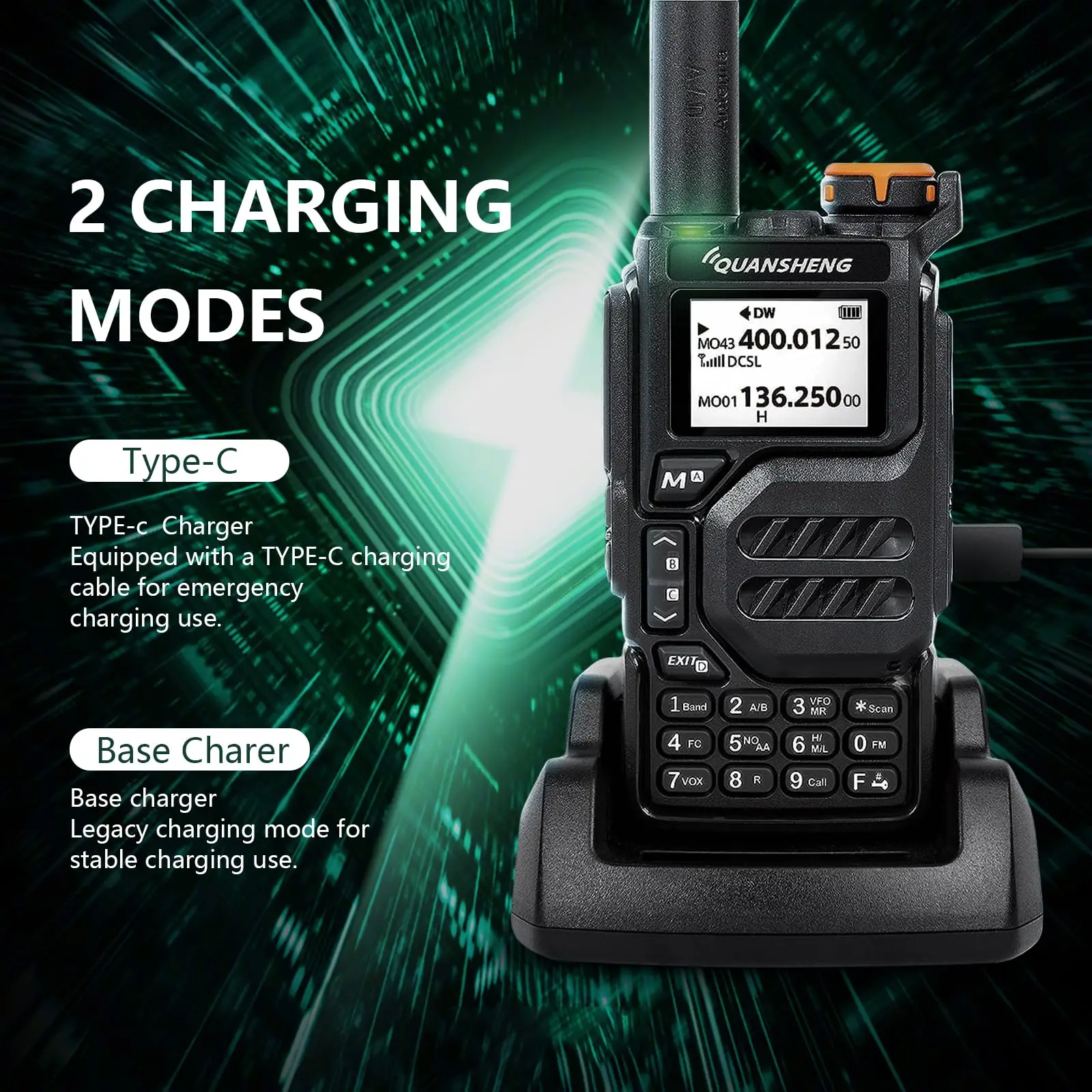 Quan sheng UV-K5 Walkie Talkie Dualband 5 w wiederauf lad bares Funkgerät Noaa Notfall-Wetter empfänger mit C-Ladekabel
