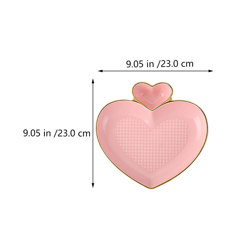 

Ceramic Heart Shape Dumpling Storage Plate Waterproof Easy Clean Practical Home Tableware Dumpling Plate