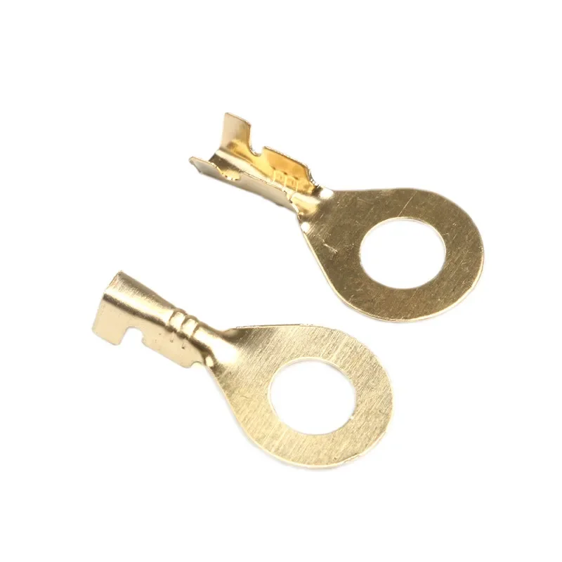 50/100/200Pcs Ring Cable Lugs Brass Terminals Non-insulated Wire Cable Connectors M3 M4 M5 M6 M8 M10 Electrical Crimp Cable Lug