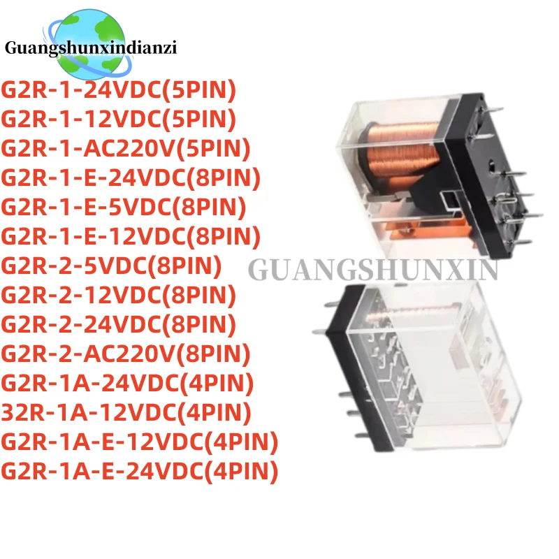 5Pcs G2R DC5V 12V 24V AC220V G2R-2-5 G2R-2-12 G2R-2-24VDC G2R-1-12 G2R-1-24 G2R-1-E-12 G2R-1-E-24 Original New