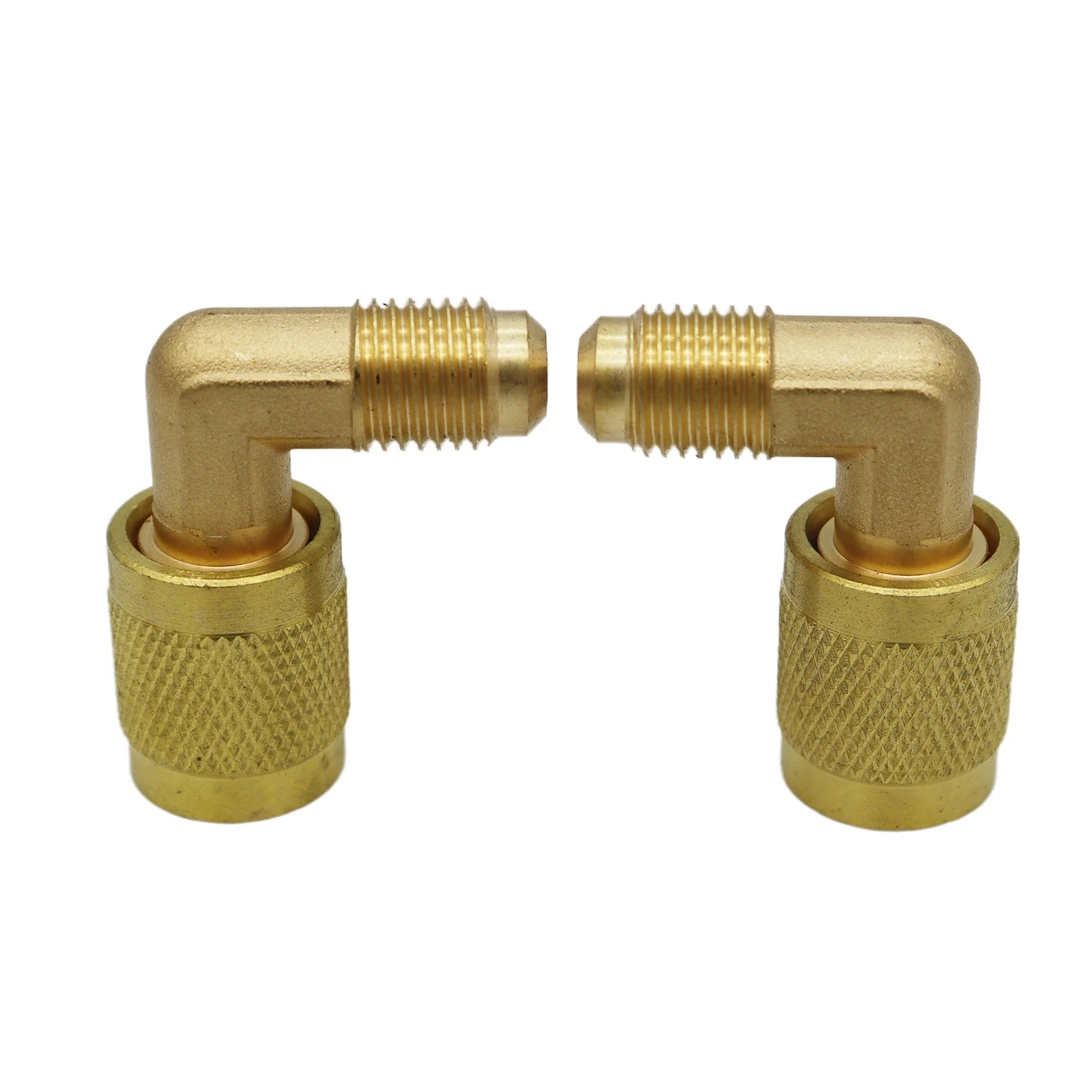 Adaptador de latón para bomba de vacío, acopladores rápidos 5/16 SAE F a 1/4 SAE para aire acondicionado, 1-4 piezas, R410a