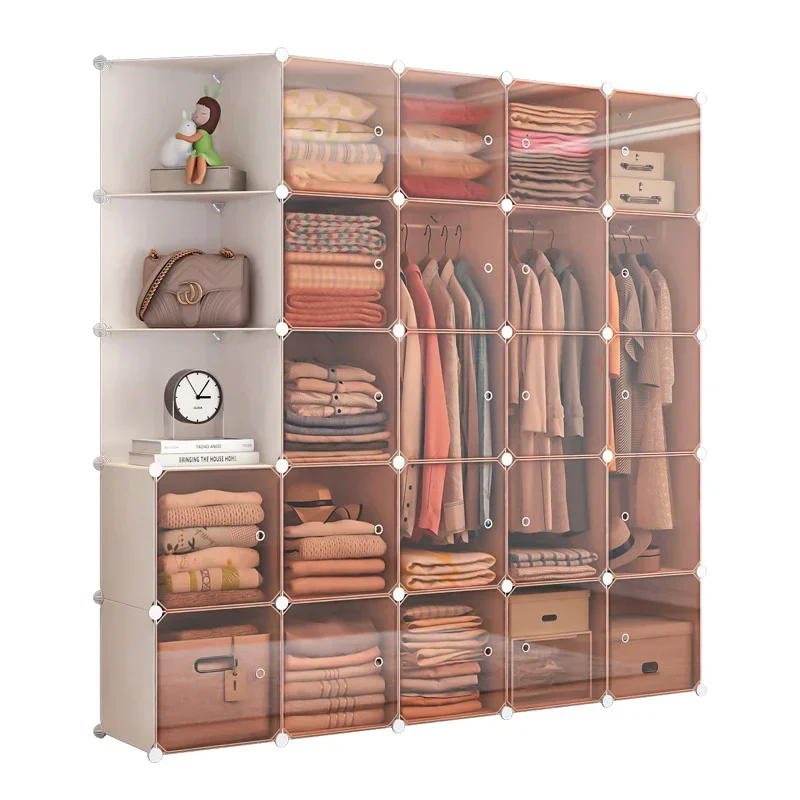 

Simple Wardrobe, Home Bedroom, Transparent Door, Dormitory Cloth Wardrobe, Hanging Rental Room, Storage Cabinet