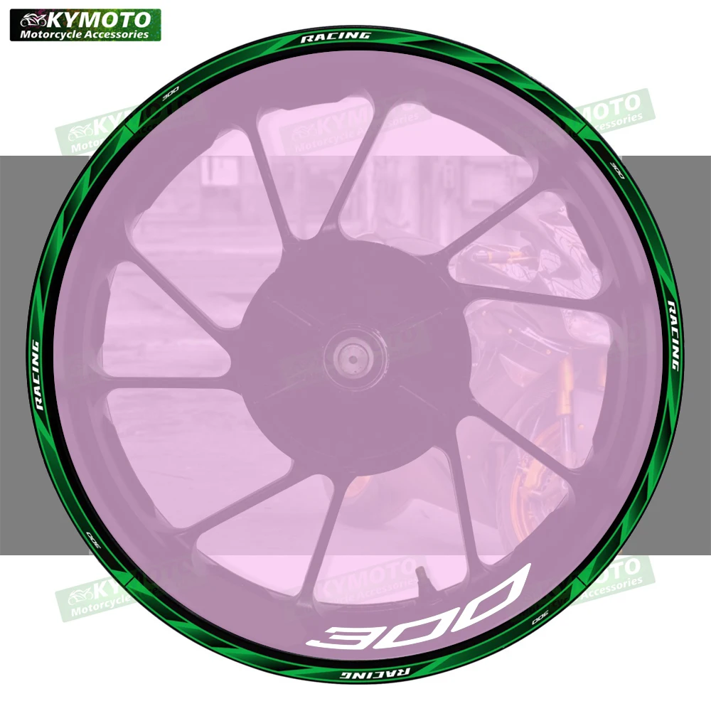 

For NINJA 300 Ninja 300 EX300 motorcycle accessories 17 inch front and rear wheel modification decals anti-reflective stickers