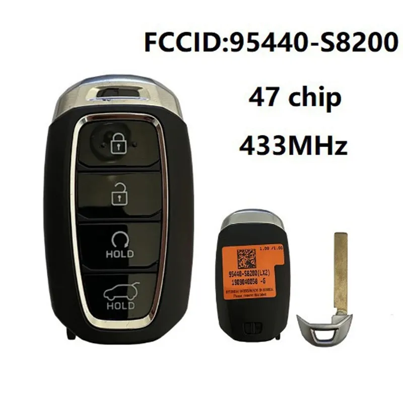 

95440-S8200 5 Button Keyless Smart Remote Car Key 433MHz With ID47 Chip Smart Auto Accessories For Hyundai Avante 2020 2021 2pcs