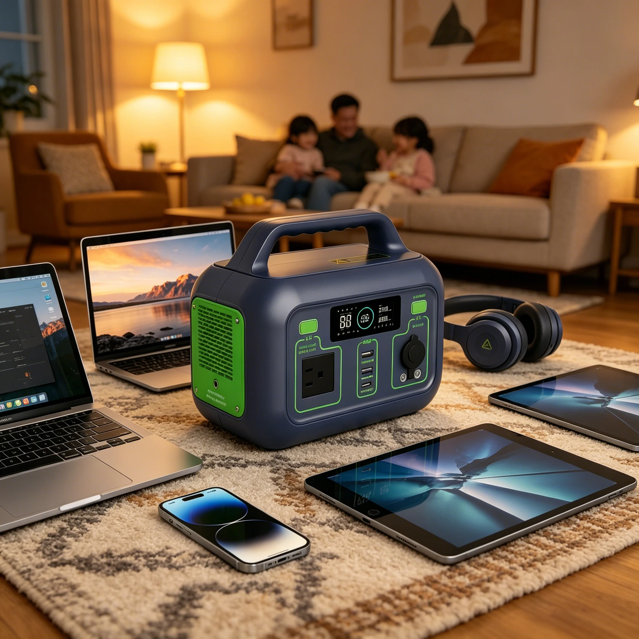 High Power Outdoor Solar Charging Generator, Large Capacity Energy Storage Power Station for Camping Emergency Use