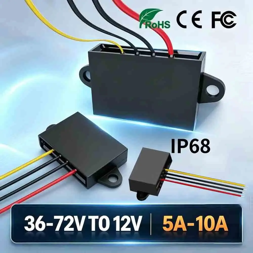 48V to 12V 10A 6A 8A 5A Step-down Model DC-DC Buck Voltage Regulator 36V 48V 60V 72V 24V to 12V ABS Shell CE DC To DC Converter