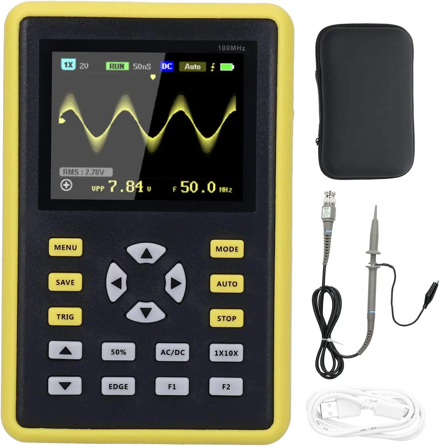 FNIRSI-5012H 2.4-inch Screen Digital Oscilloscope 500MS/s Sampling Rate 100MHz Analog Bandwidth Support Waveform Storage