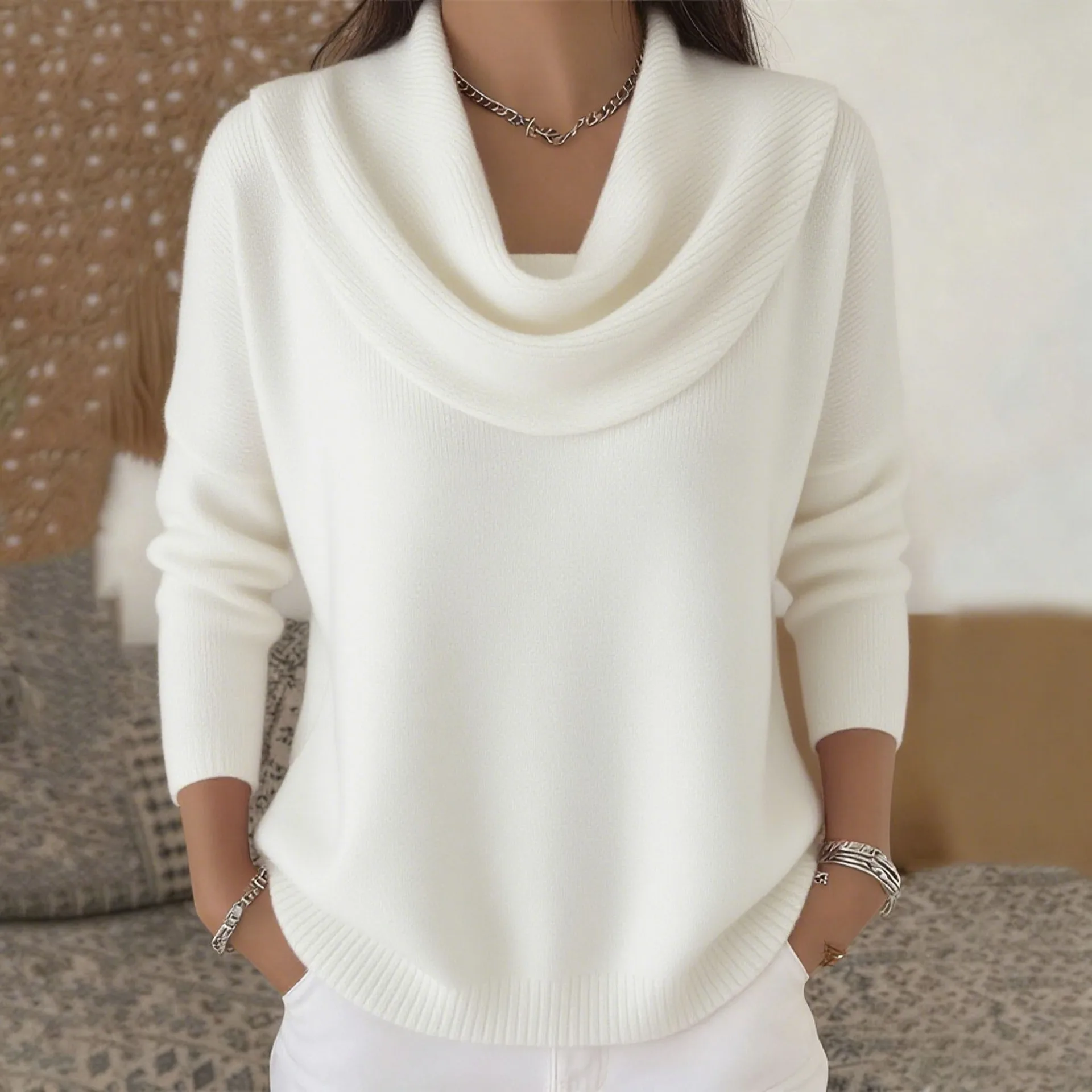 Women's 2026 Autumn/Winter Solid Color Long Sleeve Sweater Tops Fashionable And Stylish Knitwear for Ladies 14 Saf2b78fa1545451595289aaf43223d2aK