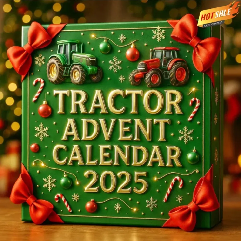 

2025 Tractor Advent Calendar, 24 Days Christmas Countdown Calendar with 24 Different Tractors Ornaments