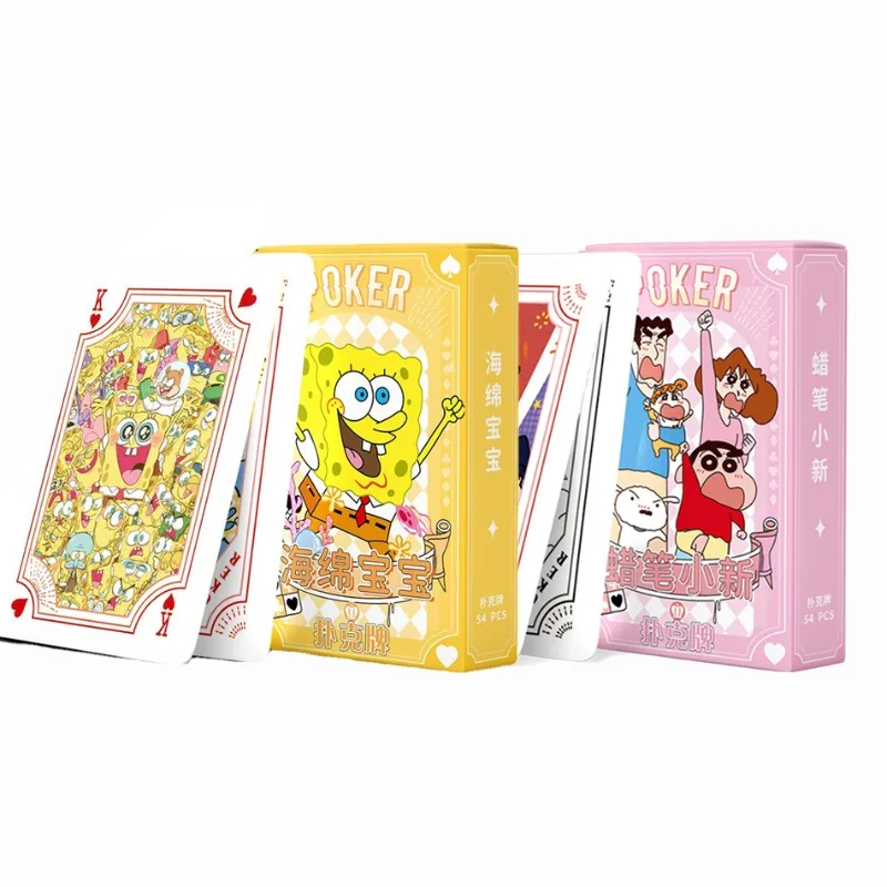 Spongebob Poker playing cards board games Anime Crayon Xiaoxin child kids Children toys deck card manga Playing Cards Kids Gift