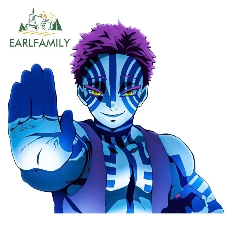 

EARLFAMILY 13cm X 11.7cm for Tanjiro Peeker Cartoon Car Sticker Stop Decals Waterproof Window Trunk RV VAN Car Accessories
