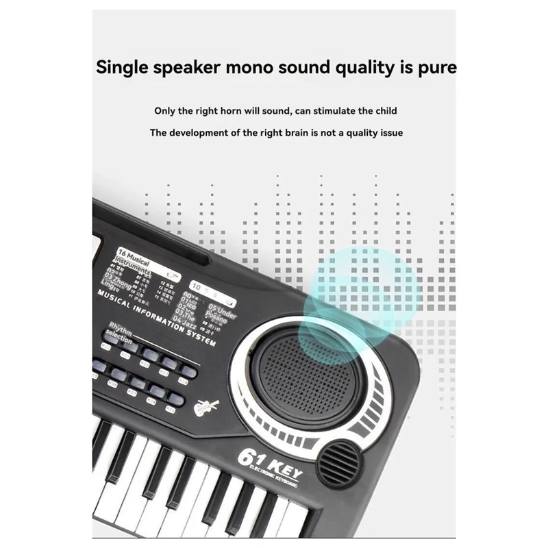 

ABJM-61 Keys Children Electronic Keyboard Piano With Microphone Beginner Musical Instrument Organ Educational Toys