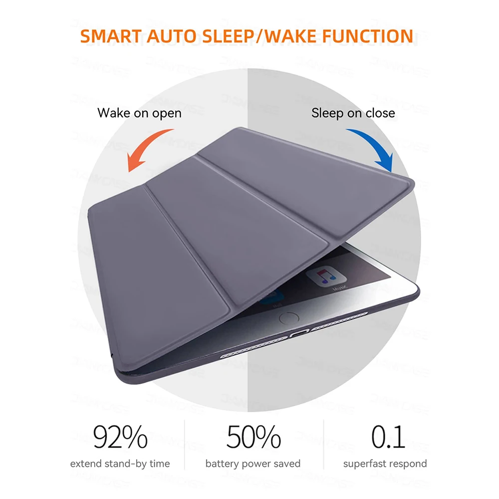 For Apple iPad 10.2 2019 2020 2021 7th 8th 9th Generation PU Leather Flip Smart Cover Magnetic Auto Wake/Sleep Stand Tablet Case