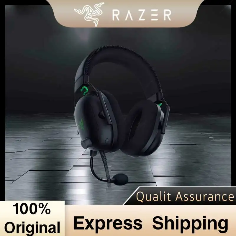 

Razer BlackShark V2 Wired Gaming Headphone USB Sound Card Built-in EQ Adjust Passive Noise Cancelling Game Headset