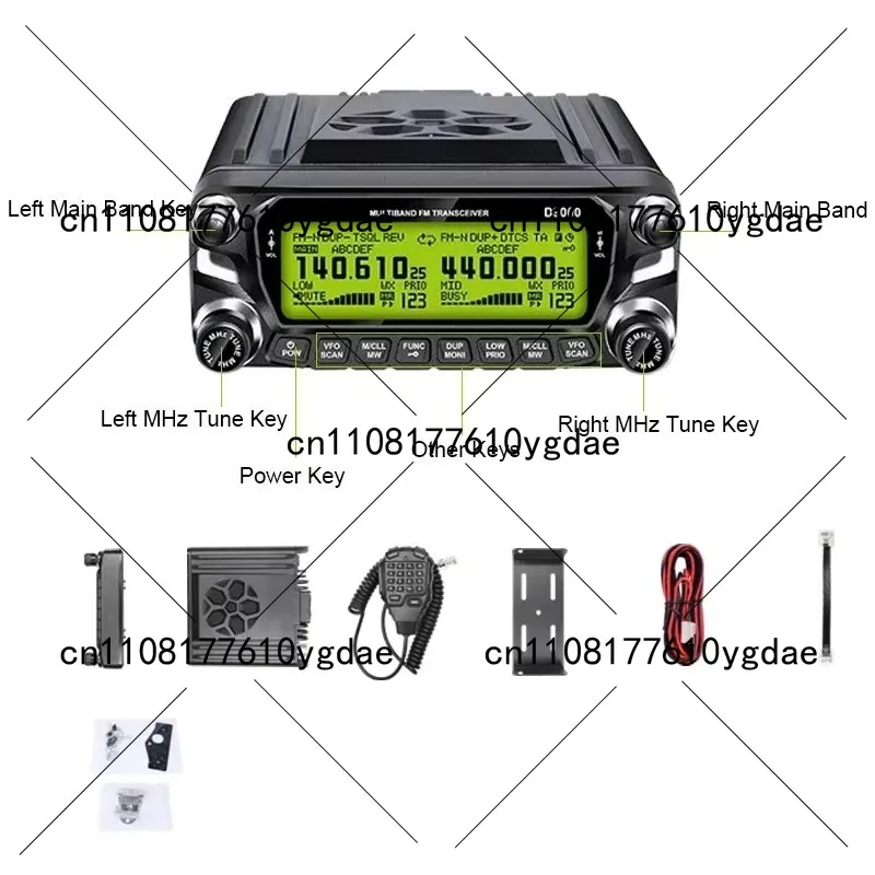 D9000 Dual Band Car Mobile Radio 50W Amateur Radio Car Walkie Talkie Aviation Band AM Reception Relay Function