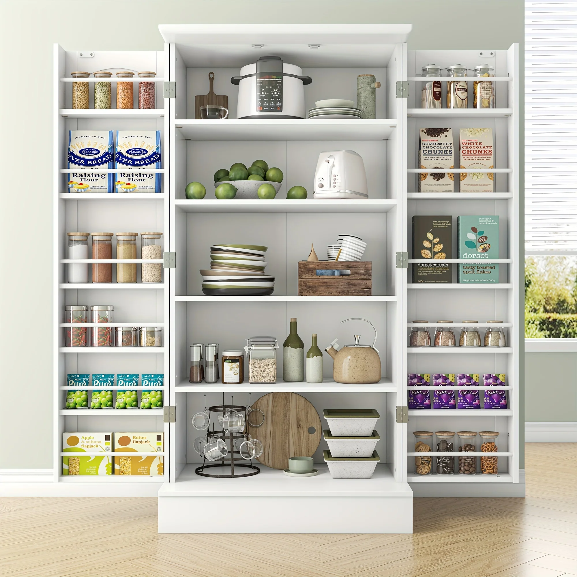 

Кухонный шкаф-кладовка 47 дюймов, отдельно стоящий шкаф для хранения продуктов с регулируемыми полками