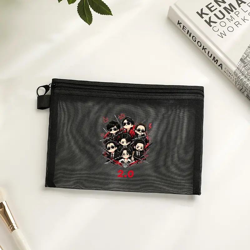 Arirang 2.0 World Tour 2026 Makeup Bag with Zipper Spacious Fashion Storage Pouch Travel Ideal Mesh Toiletry Bags Kpop Fan Gift