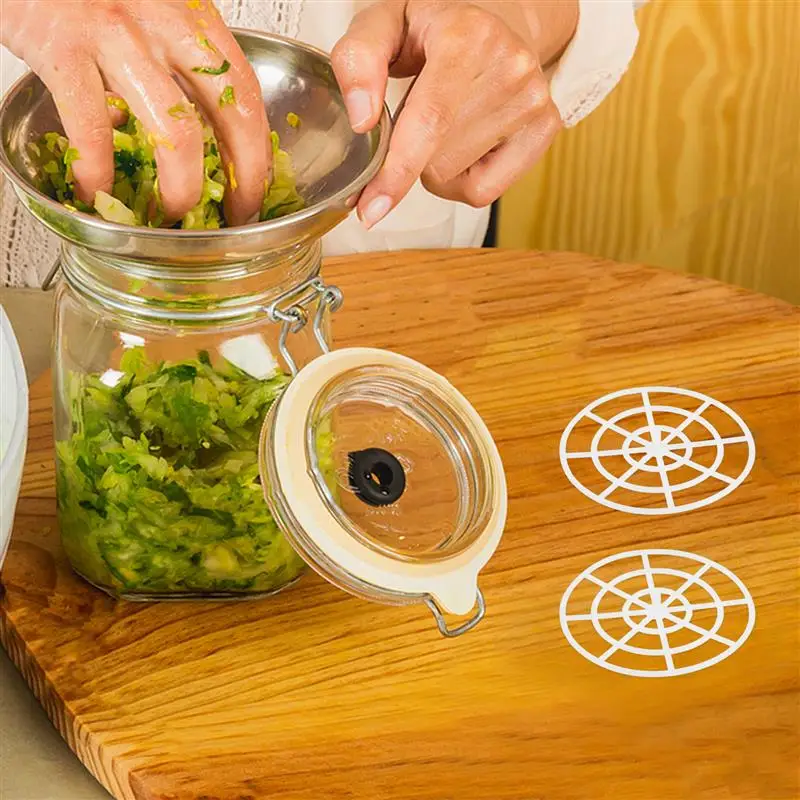 5pcs Vegetable press lower rackWide Mouth Fermenting Jar Press Fermenting Jar Mesh Presser Helper Pickle Can Press Mesh Plate