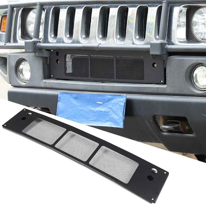 

For Hummer H2 2003-09 Carbon Steel Car Front Bumper Hood Grille Lower Mesh Grill Cover Trim Car Accessories(Replacement Parts)