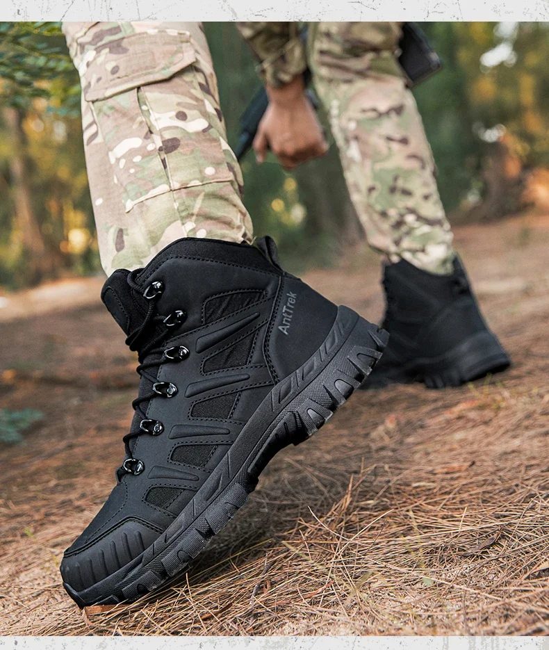 Herren Neue Armee-Stiefel Outdoor Ultraleichte Rutschfeste Schnelleinsatz-Knöchelstiefel Taktische Stiefel für Camping Arbeit Wasserdichte Jagdstiefel – Detail 34