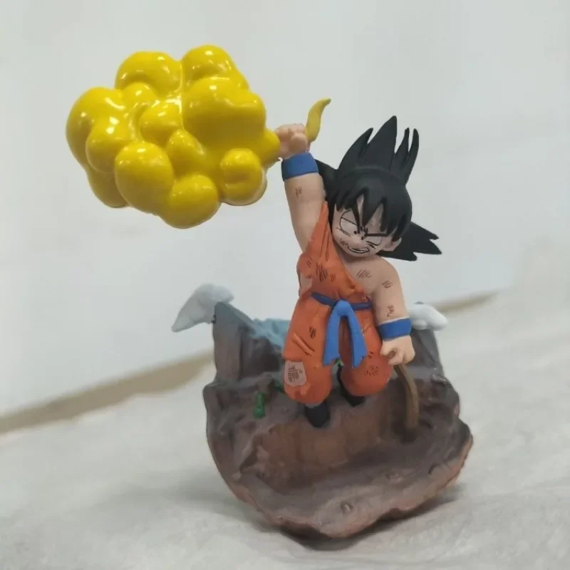 Фигурки Dragon Ball Son Goku, 10 см, версия Q, Kawaii, модель, поврежденная боевой и выхлопная игрушка, украшение в виде облаков, подарочная игрушка