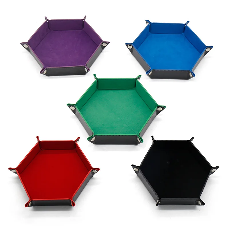 Hexagonal storage tray - colorful, foldable tray table, foldable storage box