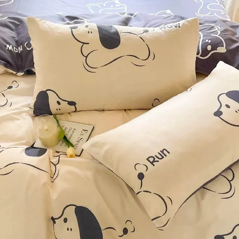 2 pcs Ins-style cartoon pillowcase 48*74cm home bedding use 1 pair for summer and autumn seasons simple print pillow case cover