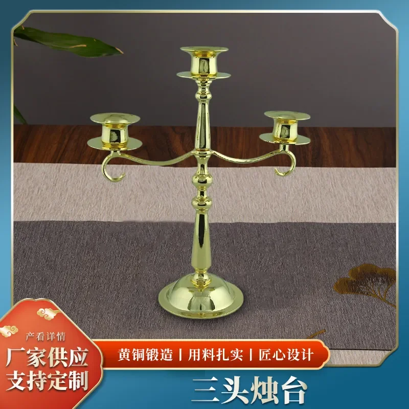 Vintage Brass Three Head Candlestick Holder Elegant Silver Plated Candelabra for Home Decor Wedding Centerpiece Table