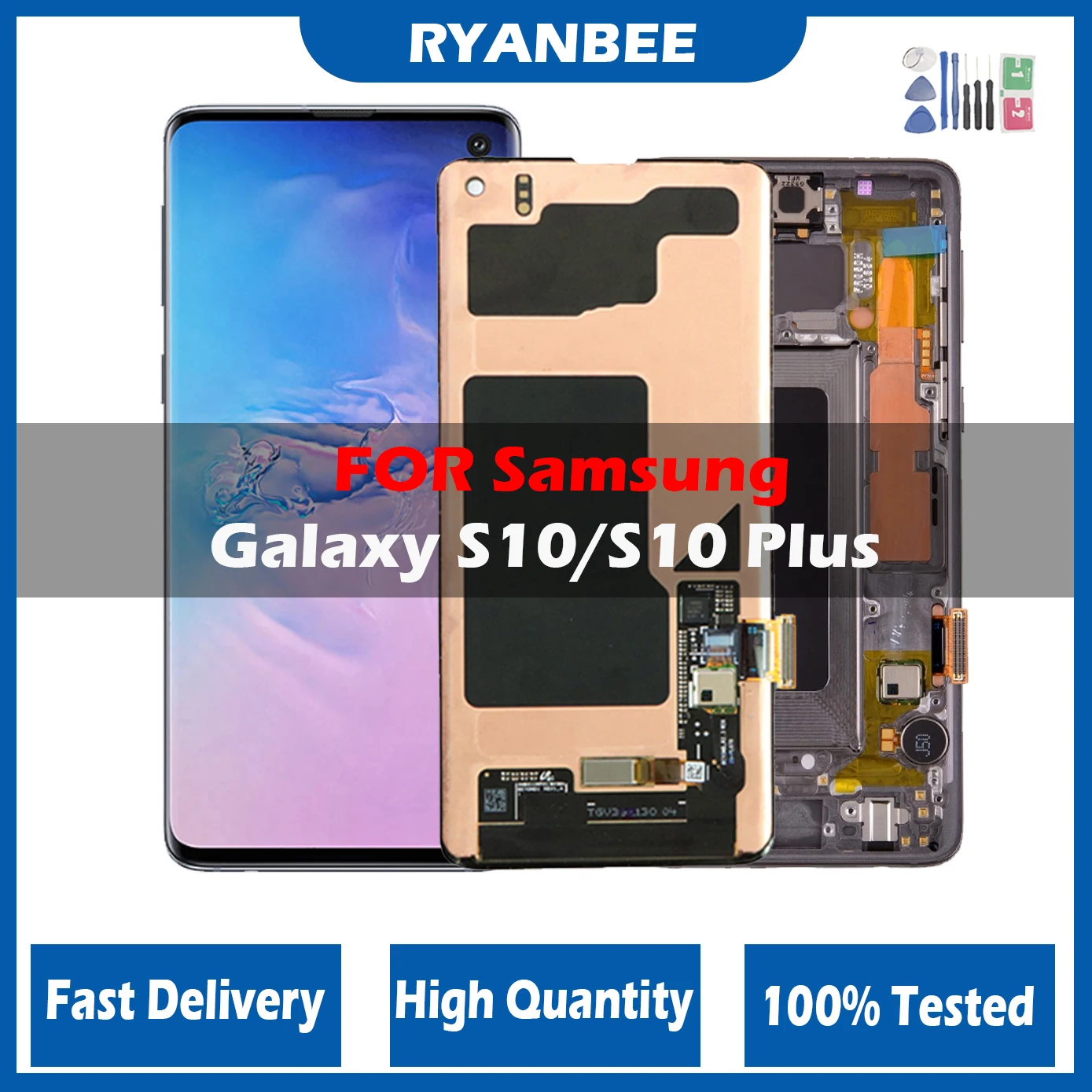 

Amoled LCD Display For Samsung Galaxy S10 G973 G973F Display Touch Screen For Samsung S10 Plus G975 G975F LCD With Frame